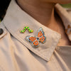 Monarch Butterfly & Caterpillar Enamel Pin - 2 Piece Pin Gift Set