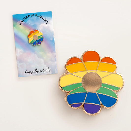 Pride Rainbow Flower Enamel Pin