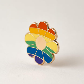 Pride Rainbow Flower Enamel Pin