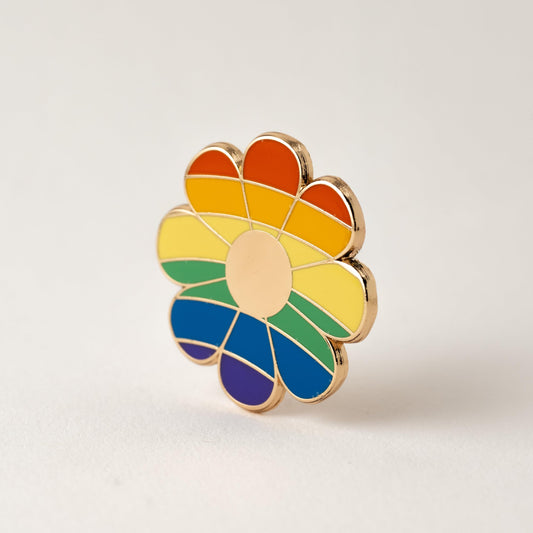 Pride Rainbow Flower Enamel Pin